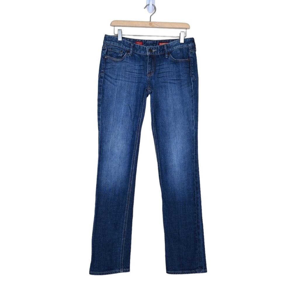 Express Women's Skinny Jeans - Dark Blue Wash